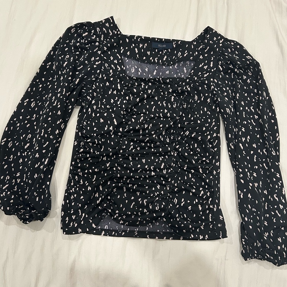Elegant Black and White Women's Blouse